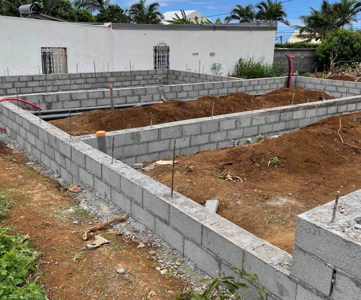 Construction de murs de soubassement La Réunion